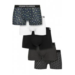 Комплект от пет чифта босерки Urban Classics / ban.aop brand.aop cha blk wht 