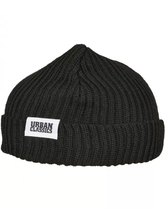 Мъжка черна шапка бийни Urban Classics Recycled Yarn Fisherman Beanie, Шапки бийнита - Hoodstyle.bg