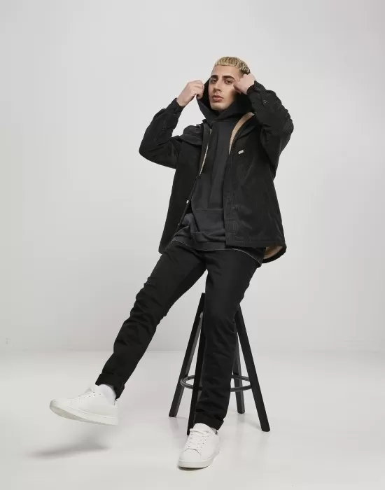 Мъжко яке в черно от Urban Classics Corduroy Shirt, Якета Пролет / Есен - Hoodstyle.bg