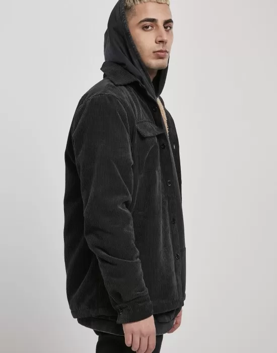 Мъжко яке в черно от Urban Classics Corduroy Shirt, Якета Пролет / Есен - Hoodstyle.bg