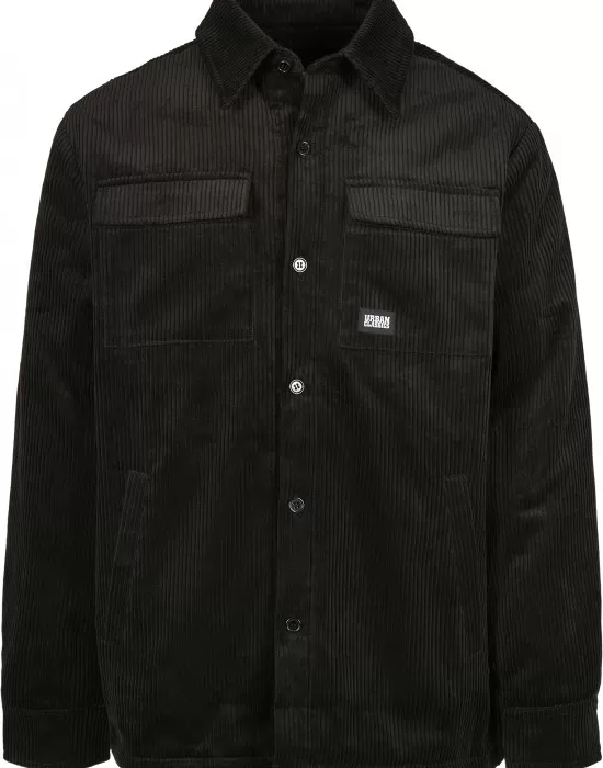 Мъжко яке в черно от Urban Classics Corduroy Shirt, Якета Пролет / Есен - Hoodstyle.bg