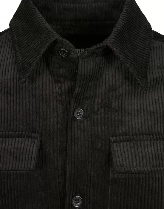 Мъжко яке в черно от Urban Classics Corduroy Shirt, Якета Пролет / Есен - Hoodstyle.bg