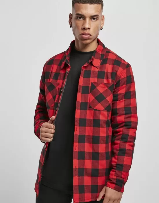 Мъжка подплатена карирана риза Urban Classics, Ризи - Hoodstyle.bg