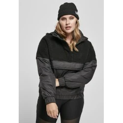 Дамско яке в черно Ladies Sherpa Mix Pull Over Jacket