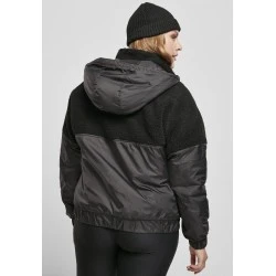 Дамско яке в черно Ladies Sherpa Mix Pull Over Jacket