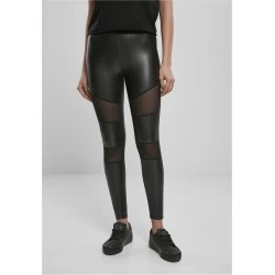 Дамски клин в черно от Urban Classics Ladies Tech Mesh Faux Leather