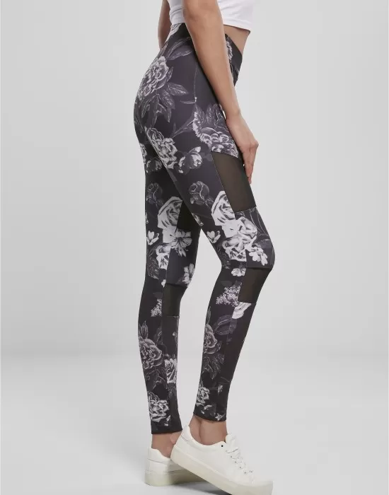 Дамски клин в черно от Urban Classics Ladies Tech Mesh AOP, Клинове - Hoodstyle.bg