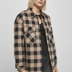 Дамска леко подплатена риза в кафяво Ladies Flanell Padded Overshirt