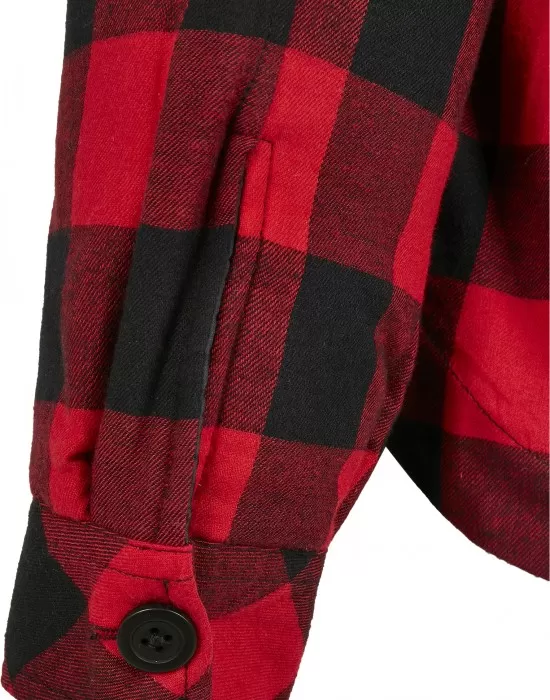 Дамска леко подплатена риза в червено Ladies Flanell Padded Overshirt, Якета - Hoodstyle.bg