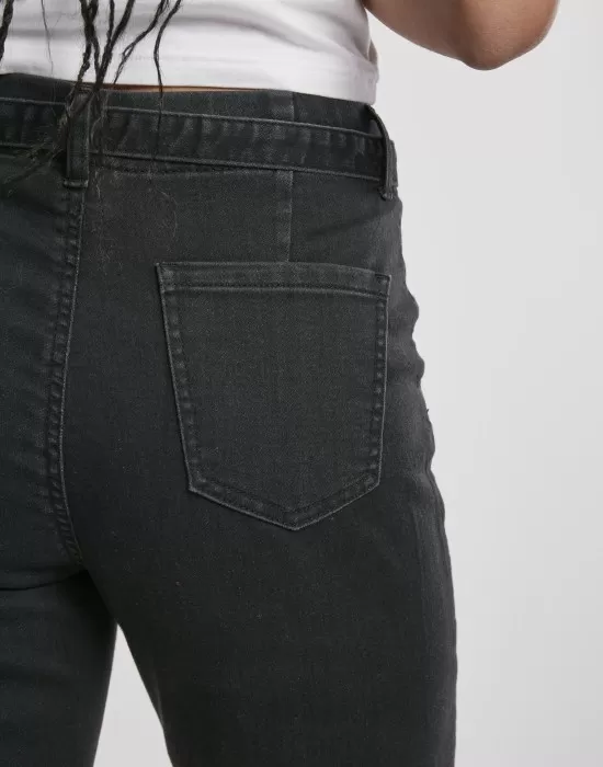 Дамски дънки в черно от Urban Classics Ladies High Waist Knitted Denim Chino, Дънки - Hoodstyle.bg