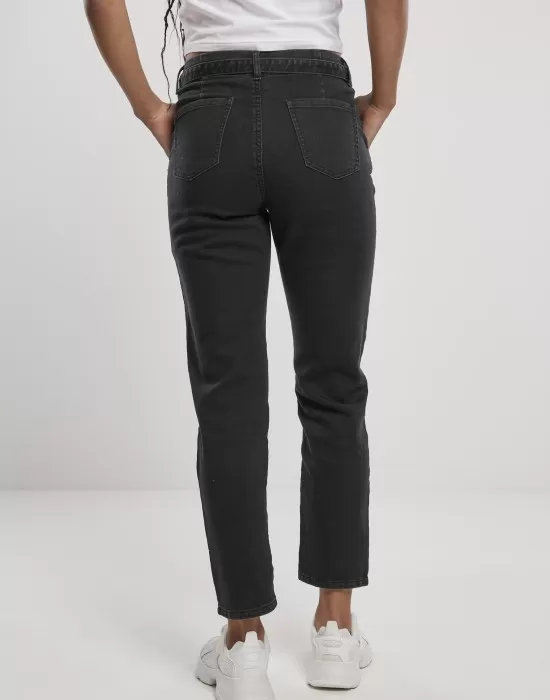 Дамски дънки в черно от Urban Classics Ladies High Waist Knitted Denim Chino, Дънки - Hoodstyle.bg