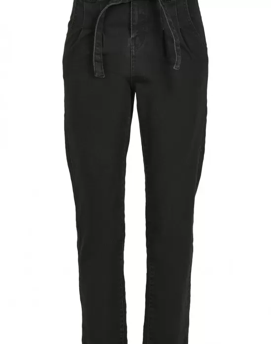 Дамски дънки в черно от Urban Classics Ladies High Waist Knitted Denim Chino, Дънки - Hoodstyle.bg