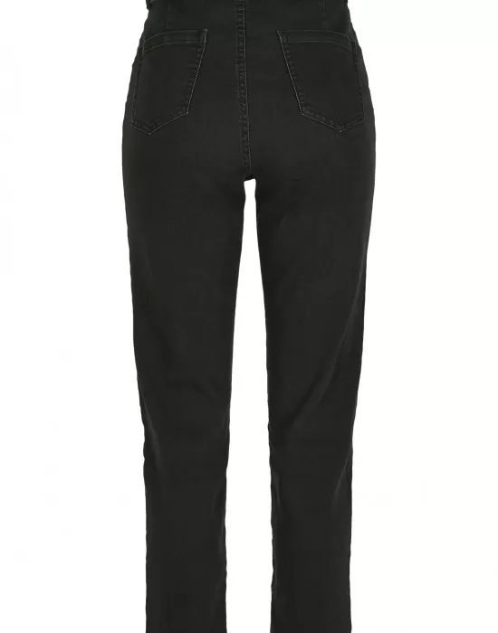 Дамски дънки в черно от Urban Classics Ladies High Waist Knitted Denim Chino, Дънки - Hoodstyle.bg