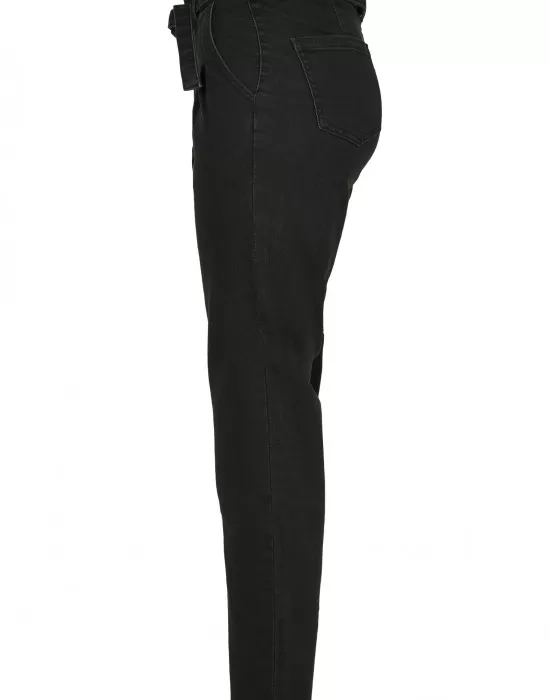 Дамски дънки в черно от Urban Classics Ladies High Waist Knitted Denim Chino, Дънки - Hoodstyle.bg