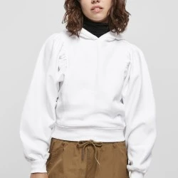 Дамски суичър в бял цвят Ladies Organic Gathering Batwing Hoody