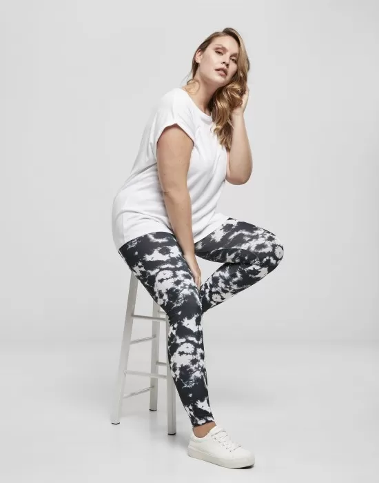 Дамски клин в черно-бяло Urban Classics Ladies Tie Dye Leggings, Клинове - Hoodstyle.bg