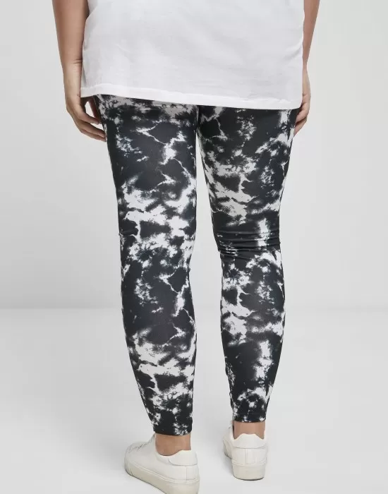 Дамски клин в черно-бяло Urban Classics Ladies Tie Dye Leggings, Клинове - Hoodstyle.bg