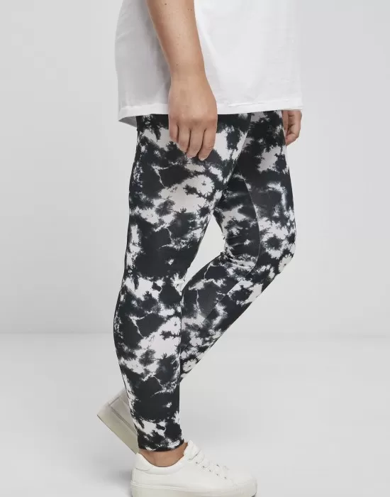 Дамски клин в черно-бяло Urban Classics Ladies Tie Dye Leggings, Клинове - Hoodstyle.bg
