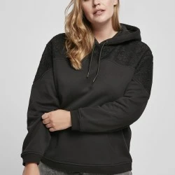 Дамски суичър в черно от Urban Classics Ladies Lace Inset 