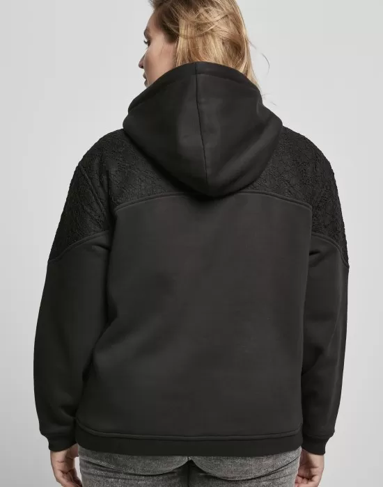 Дамски суичър в черно от Urban Classics Ladies Lace Inset, Суичъри - Hoodstyle.bg