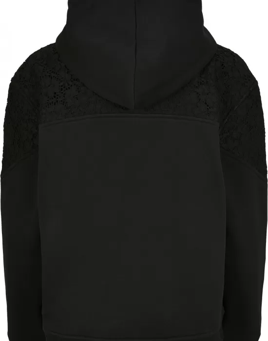 Дамски суичър в черно от Urban Classics Ladies Lace Inset, Суичъри - Hoodstyle.bg