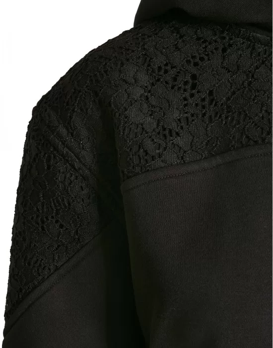Дамски суичър в черно от Urban Classics Ladies Lace Inset, Суичъри - Hoodstyle.bg
