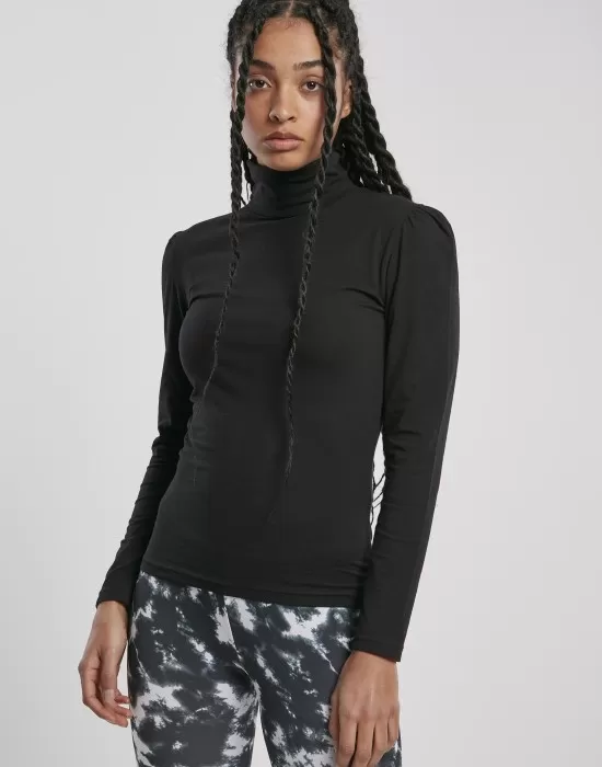 Дамска блуза в черно от Urban Classics Ladies Puffer Sleeve, Блузи - Hoodstyle.bg