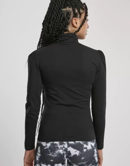 Дамска блуза в черно от Urban Classics Ladies Puffer Sleeve, Блузи - Hoodstyle.bg