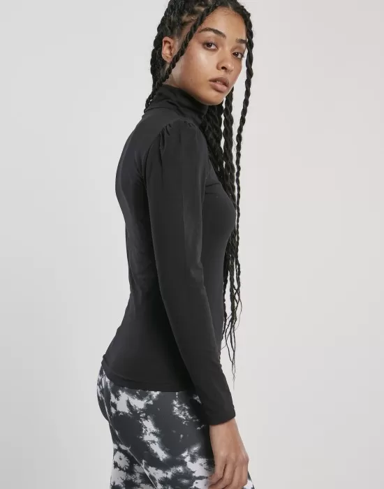 Дамска блуза в черно от Urban Classics Ladies Puffer Sleeve, Блузи - Hoodstyle.bg