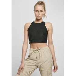 Дамски спортен къс топ Urban Classics Cropped Shiny Rib