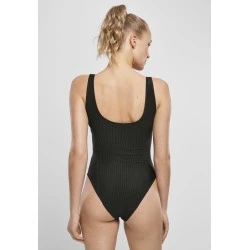 Боди в черен цвят Urban Classics Ladies Shiny Rib Body 