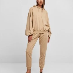 Дамски широк суичър с качулка в бежов цвят Ladies Terry Hoody