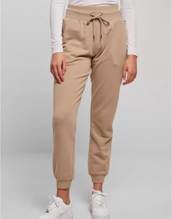 Дамско спортно долнище в бежов цвят Ladies High Waist Pants, Долнища - Hoodstyle.bg