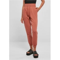 Дамско долнище в цвят праскова Urban Classics Ladies High Waist Pants