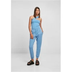 Дамско долнище в светлосин цвят Urban Classics Ladies High Waist Pants