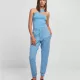 Дамско долнище в светлосин цвят Urban Classics Ladies High Waist Pants, Долнища - Hoodstyle.bg