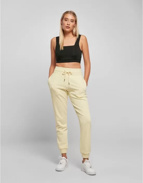 Дамско спортно долнище в светложълт цвят Ladies High Waist Pants, Долнища - Hoodstyle.bg