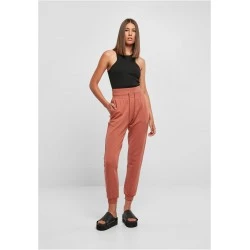 Дамско долнище в цвят праскова Urban Classics Ladies High Waist Pants