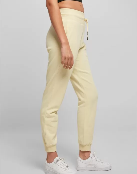 Дамско спортно долнище в светложълт цвят Ladies High Waist Pants, Долнища - Hoodstyle.bg