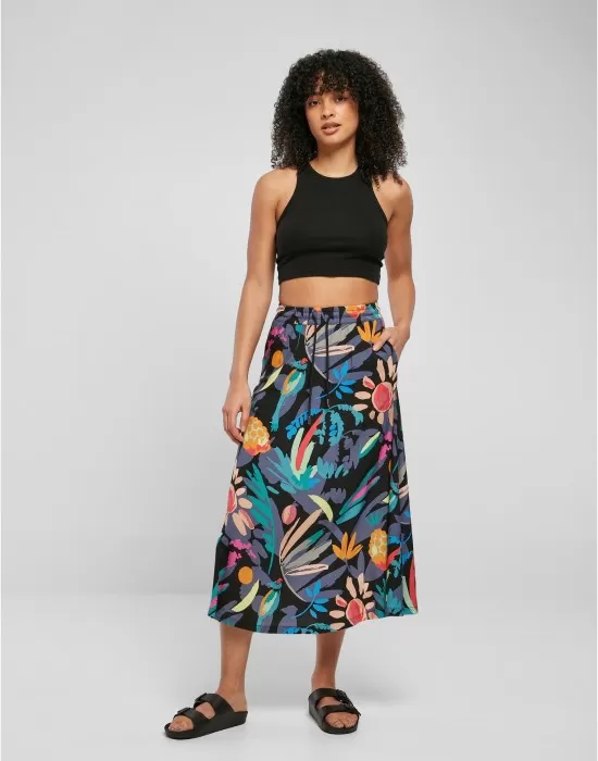 Дамска пола на цветя Ladies Viscose Midi Skirt1, Поли - Hoodstyle.bg