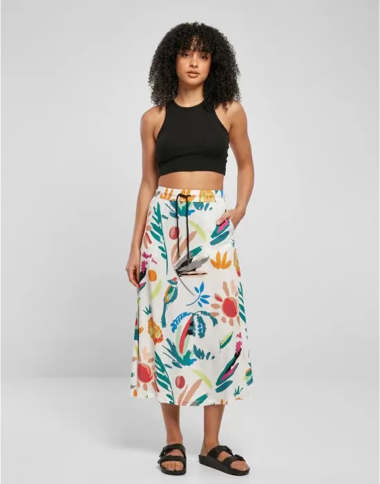 Дамска пола на цветя Ladies Viscose Midi Skirt, Поли - Hoodstyle.bg