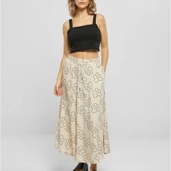 Дамска дълга пола в цвят екрю Urban Classics Ladies Midi Skirt