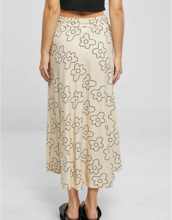 Дамска дълга пола в цвят екрю Urban Classics Ladies Midi Skirt, Поли - Hoodstyle.bg