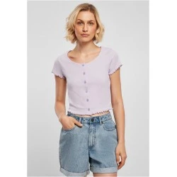 Дамски топ в лилав цвят Ladies Cropped Button Up