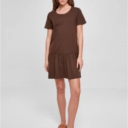 Дамска рокля в кафяв цвят Urban Classics Ladies Dress