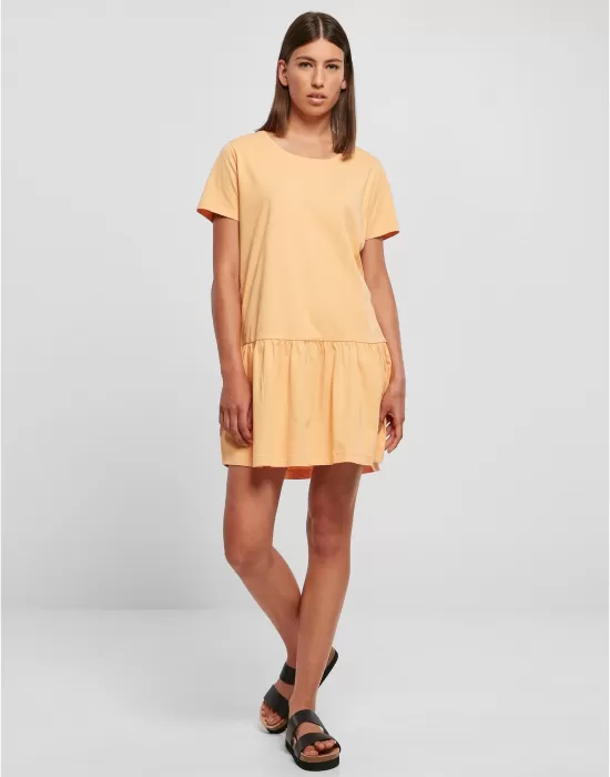Дамска рокля в светлооранжев цвят Urban Classics Ladies Dress, Рокли - Hoodstyle.bg