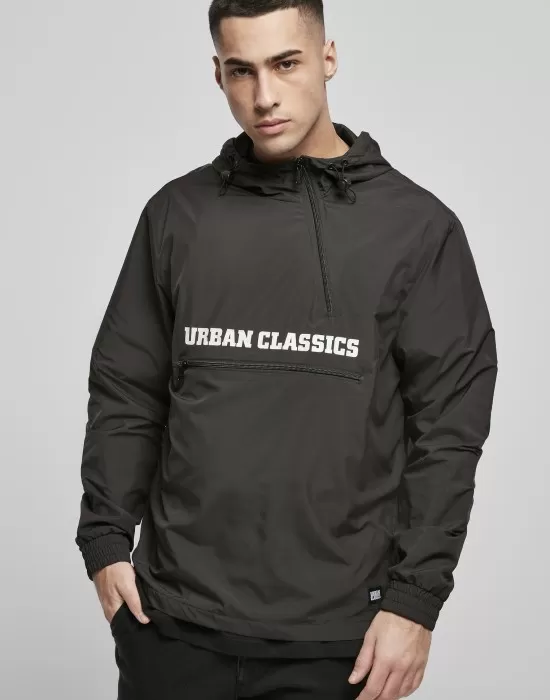 Мъжко преходно яке в черен цвят Urban Classics Commuter Pull Over, Якета Пролет / Есен - Hoodstyle.bg
