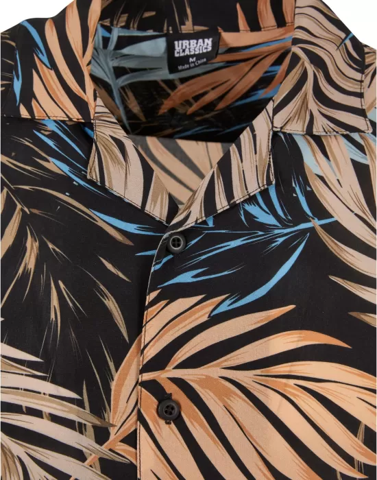 Мъжка риза в цветен десен Urban Classics Viscose AOP Resort Shirt palmfront, Ризи - Hoodstyle.bg