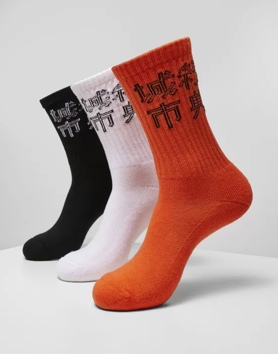 Комплект от три чифта чорапи Urban Classics Chinese Logo, Чорапи - Hoodstyle.bg