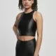 Дамски топ в черен цвят Urban Classics Cropped Shiny, Топове - Hoodstyle.bg
